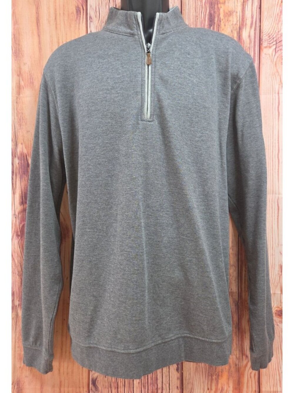 Johnnie-O Mens Gray 1/4 Zip Tech Pullover Sweatshirt Large